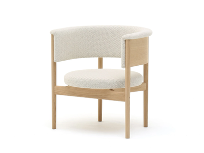 N-CC02 - Upholstered wooden chair with armrests _ KARIMOKU