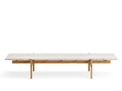 N-CT01 - Oak low rectangular coffee table with marble top _ KARIMOKU