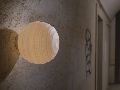 BRAILLE - Satin glass wall lamp / ceiling lamp _ Karman