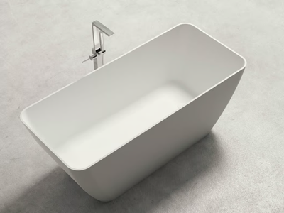 BAHIA - Freestanding rectangular Kstone bathtub _ Karol