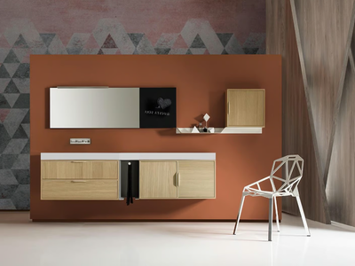 MUTEVOLE 01 - Wall-mounted vanity unit with drawers _ Karol
