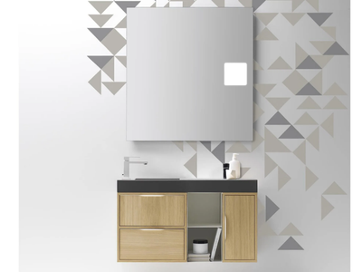 MUTEVOLE 03 - Wall-mounted vanity unit with drawers _ Karol