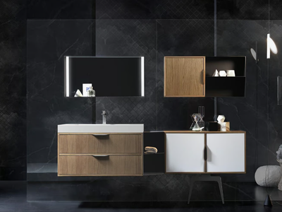 MUTEVOLE 08 - Wall-mounted vanity unit with drawers _ Karol