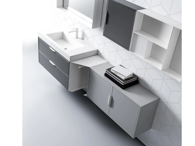 MUTEVOLE 09 - Wall-mounted vanity unit with towel rail _ Karol
