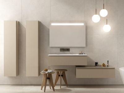 SIGNATURE 04 - Single wall-mounted vanity unit with cabinets _ Karol