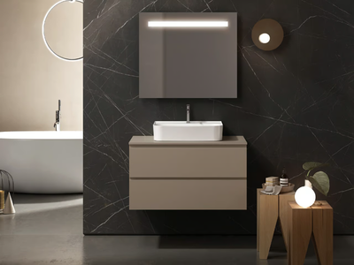SIGNATURE 09 - Single wall-mounted vanity unit with integrated washbasin _ Karol