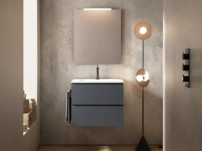 SIGNATURE 10 - Single wall-mounted vanity unit with integrated washbasin _ Karol