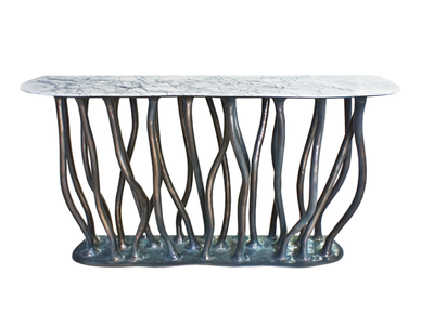 ALLANA K1027 - Oval Carrara marble console table _ KARPA