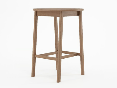 CIRCA17 - Round solid wood high table _ KARPENTER