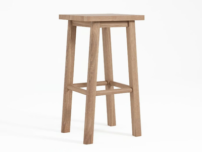 CIRCA17 - Solid wood barstool with footrest _ KARPENTER