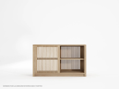 HORIZONTAL DIVIDER 117 - Wooden sideboard with sliding doors _ KARPENTER