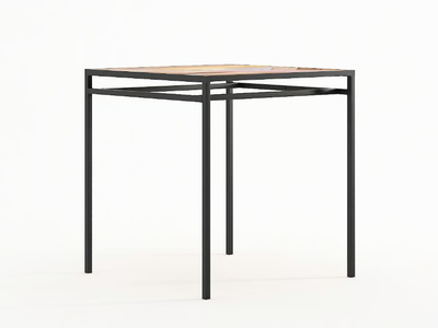 PLANKE - Square reclaimed wood dining table _ KARPENTER