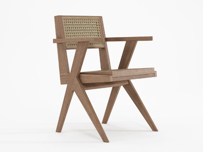 TRIBUTE - Rattan chair with armrests _ KARPENTER
