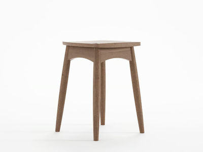 TWIST - Low solid wood stool _ KARPENTER