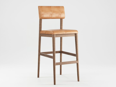 VINTAGE - Upholstered solid wood barstool _ KARPENTER