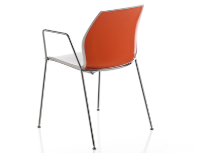 KALEA - Plastic chair with armrests with linking device _ Kastel