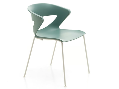 KICCA - Plastic chair with linking device open back _ Kastel