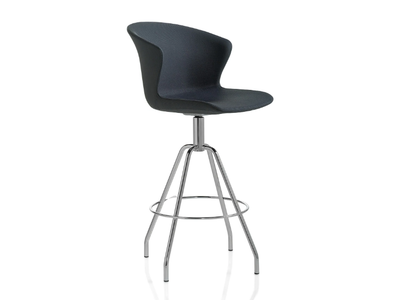 KICCA PLUS - High fabric stool with back _ Kastel