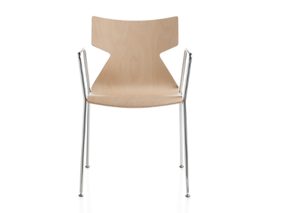 KIMBOX WOOD - Stackable beech training chair with armrests _ Kastel