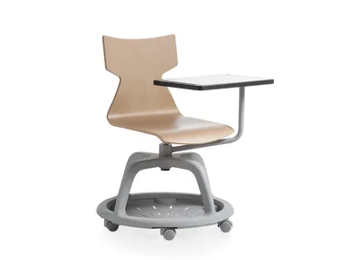 KIMBOX WOOD - Swivel beech training chair with storage space _ Kastel