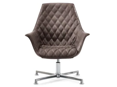 KIMERA - Leather armchair with 4-spoke base _ Kastel