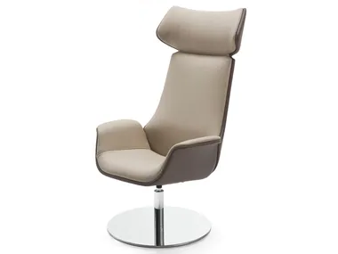 KRITERIA - Leather armchair with headrest _ Kastel