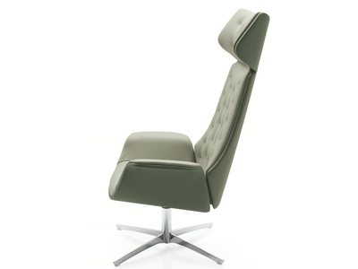 KRITERIA - Tufted trestle-based armchair _ Kastel