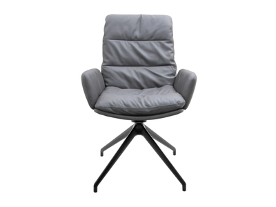 ARVA - Upholstered trestle-based chair with armrests _ KFF