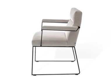 D-FINE - Side chair with armrests and tubular steel skid frame _ KFF