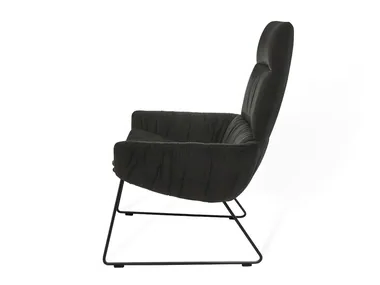 FAYE CASUAL LOUNGE - Armchair with tubular steel skid frame _ KFF