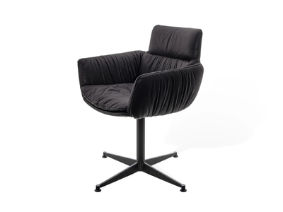 FAYE CASUAL - Upholstered chair with 4-spoke base with armrests _ KFF