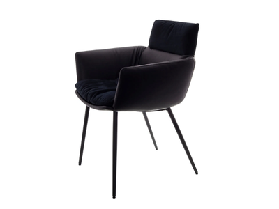 FAYE - Side chair with armrests and 4-leg-metal-frame conical _ KFF