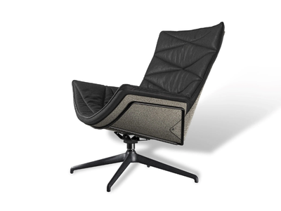 NEST PURE LOUNGE - Swivel armchair with armrests with 4-spoke base _ KFF