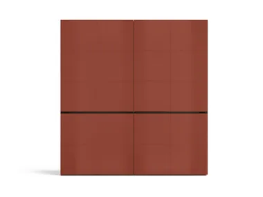 POLO - Tanned leather wardrobe with coplanar doors _ Kico