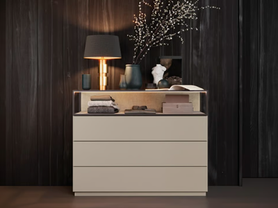 TECA - Wooden chest of drawers with integrated handles _ Kico