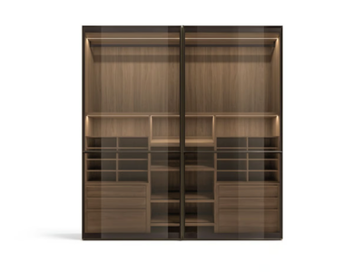 VITRUM - Wood and glass wardrobe with sliding doors _ Kico