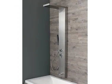 EASY SHOWER COMBI - Wall-mounted stainless steel shower panel with side jets _ Kinedo