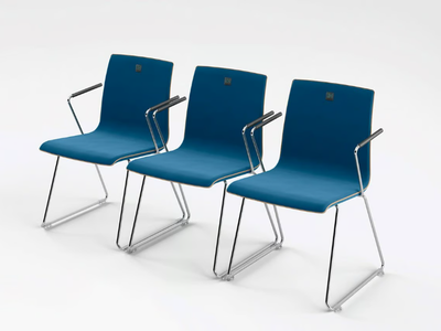 MOVE.ME - Sled base upholstered chair with armrests _ König Neurath