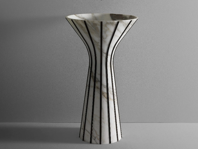 ATHENE - Contemporary style freestanding round marble washbasin _ Kreoo