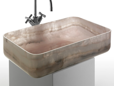 BOWL 9 - Countertop rectangular marble washbasin _ Kreoo