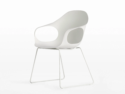 ELEPHANT - Sled base polyurethane chair with armrests _ Kristalia