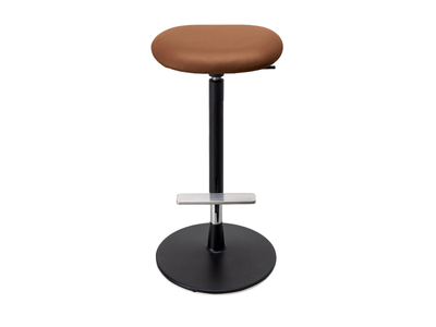 PILAT - Leather stool with footrest height-adjustable _ Kristalia