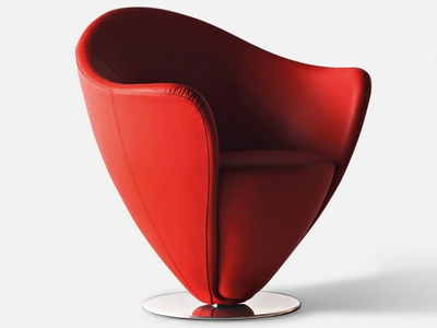 MON PETIT COEUR - Swivel upholstered leather armchair _ La Cividina