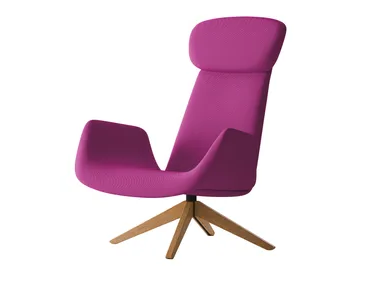 MYPLACE - Swivel fabric armchair with armrests _ La Cividina