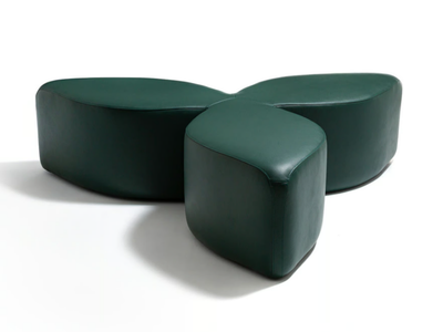 TRIO - Upholstered leather pouf _ La Cividina