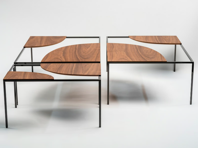 CREEK - Low metal coffee table _ La Manufacture