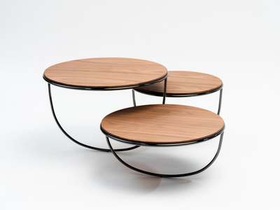 TRIO - Low wooden coffee table _ La Manufacture