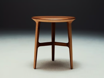 YAKISUGI - Round wooden coffee table _ La Manufacture