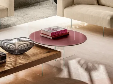 AIR GLASS - Round coffee table _ Lago