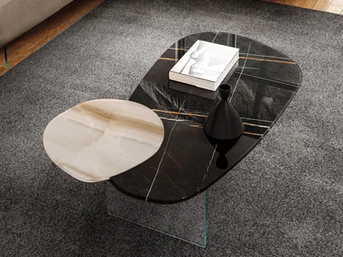 BLENDIE 1411 - Glass coffee table for living room _ Lago